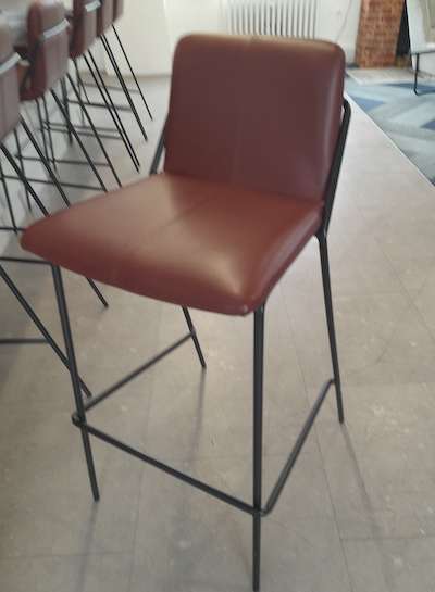 Maroon faux padded bar stool