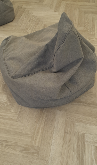 Grey fabric bean bag