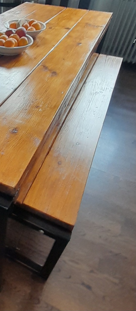 Wooden canteen / Refectory bench
