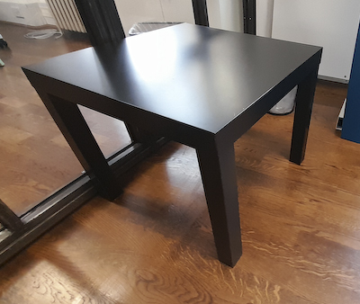 Black square coffee table 