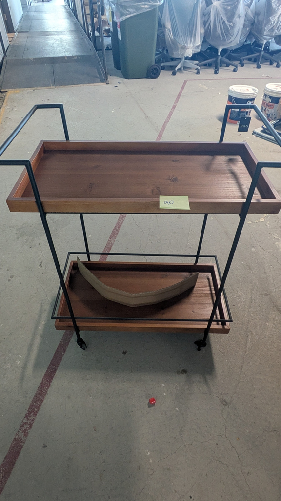Wooden drinks trolley