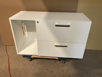 White side cabinet- left (credenza)