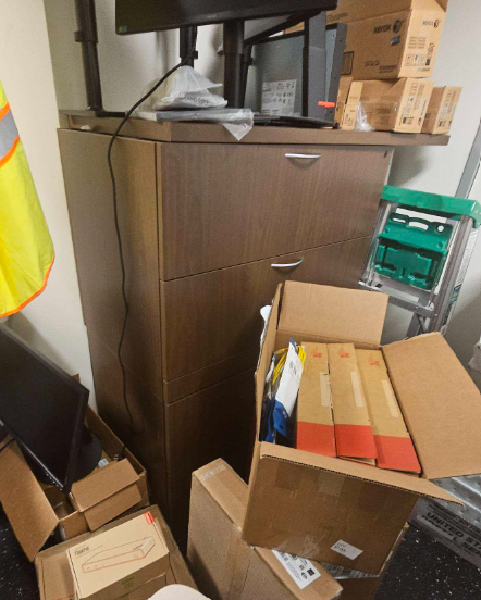 Two-door lateral file cabinet