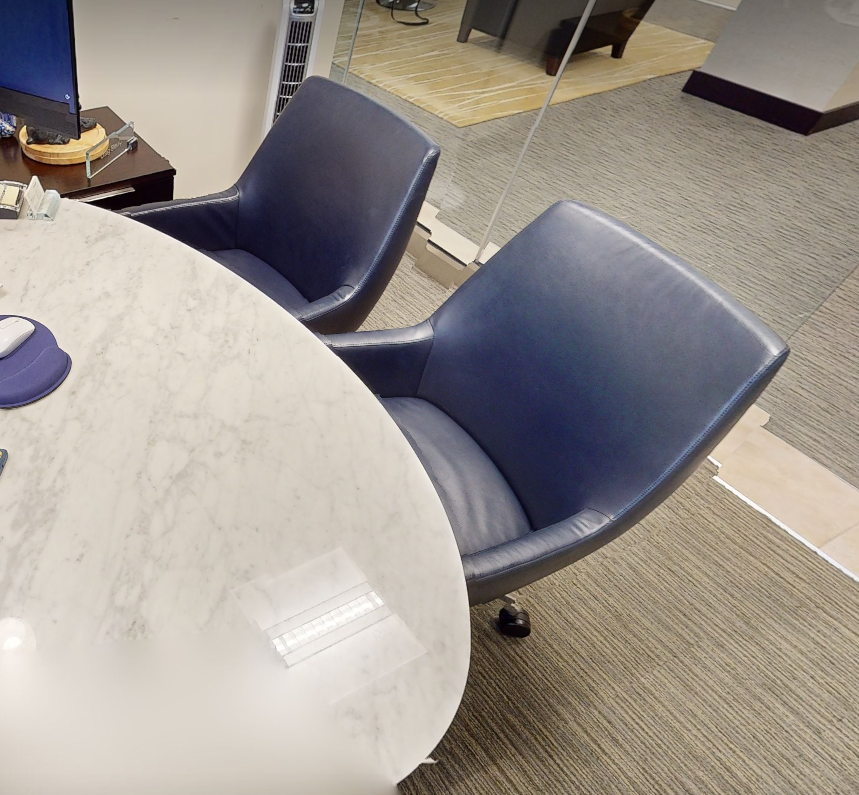 Blue mobile conference chair