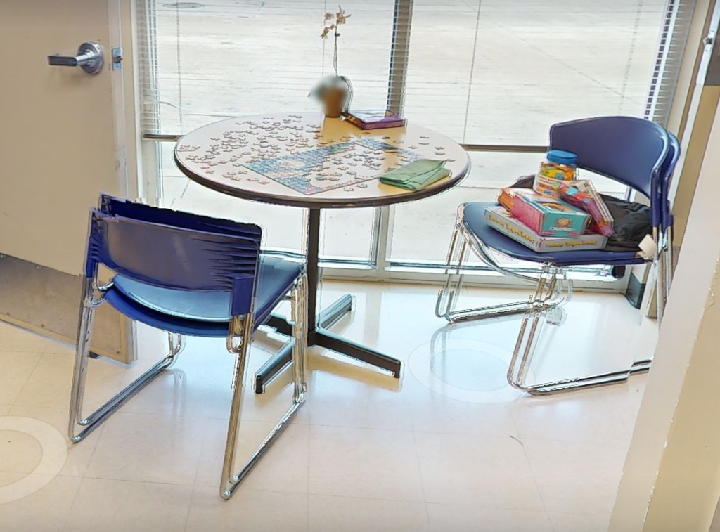 Blue cafe chair