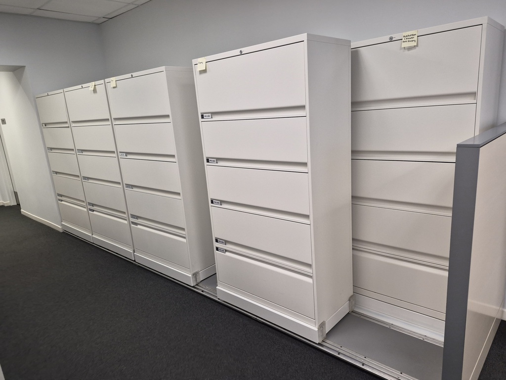 36" 5 Drawer high density rolling cabinet