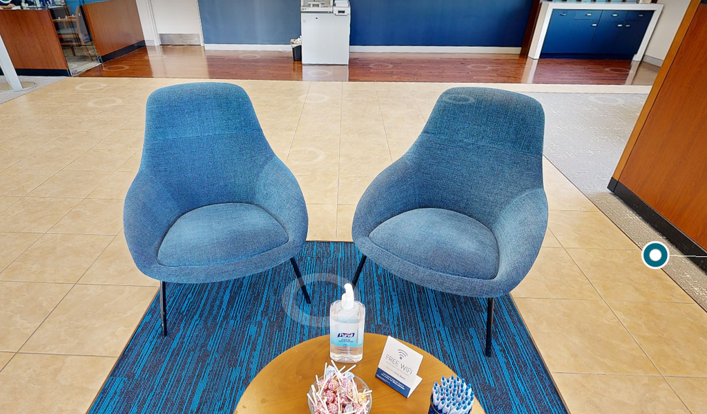 Blue lounge chair