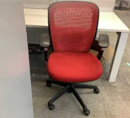 Lamex Office Chair
Red mesh backrest
Black fabric seatrest
Adjustable arms
5-star base on castors