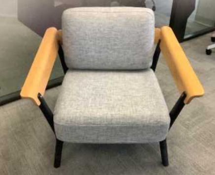 Sofa (Single Seater)
Fabric fabric upholstery
Wooden armrests
Black frame &amp; 4-legs base