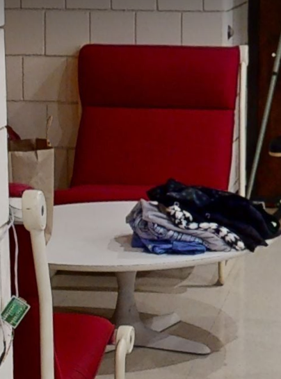 Red lounge chair