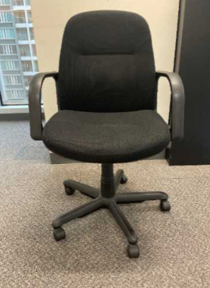 Lamex Office Chair
Black fabric backrest &amp; seatrest
Fixed arms
5-star base on castors