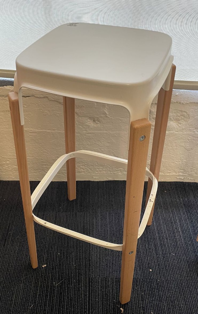 White metal bar height stool