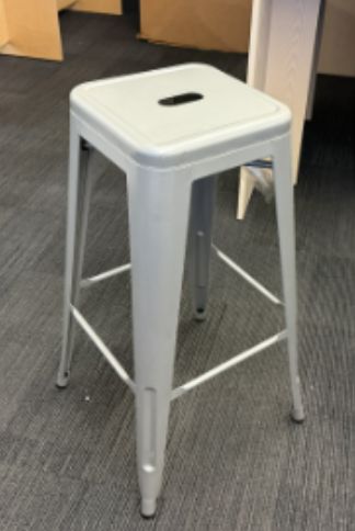 Light grey metal bar hieght stool