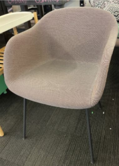 Purple upholstered armchair