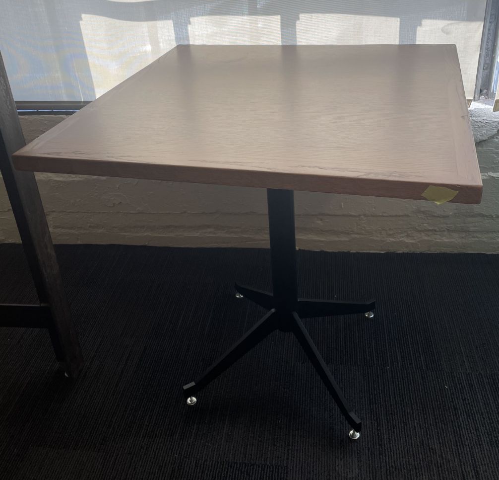 Brown wood square table