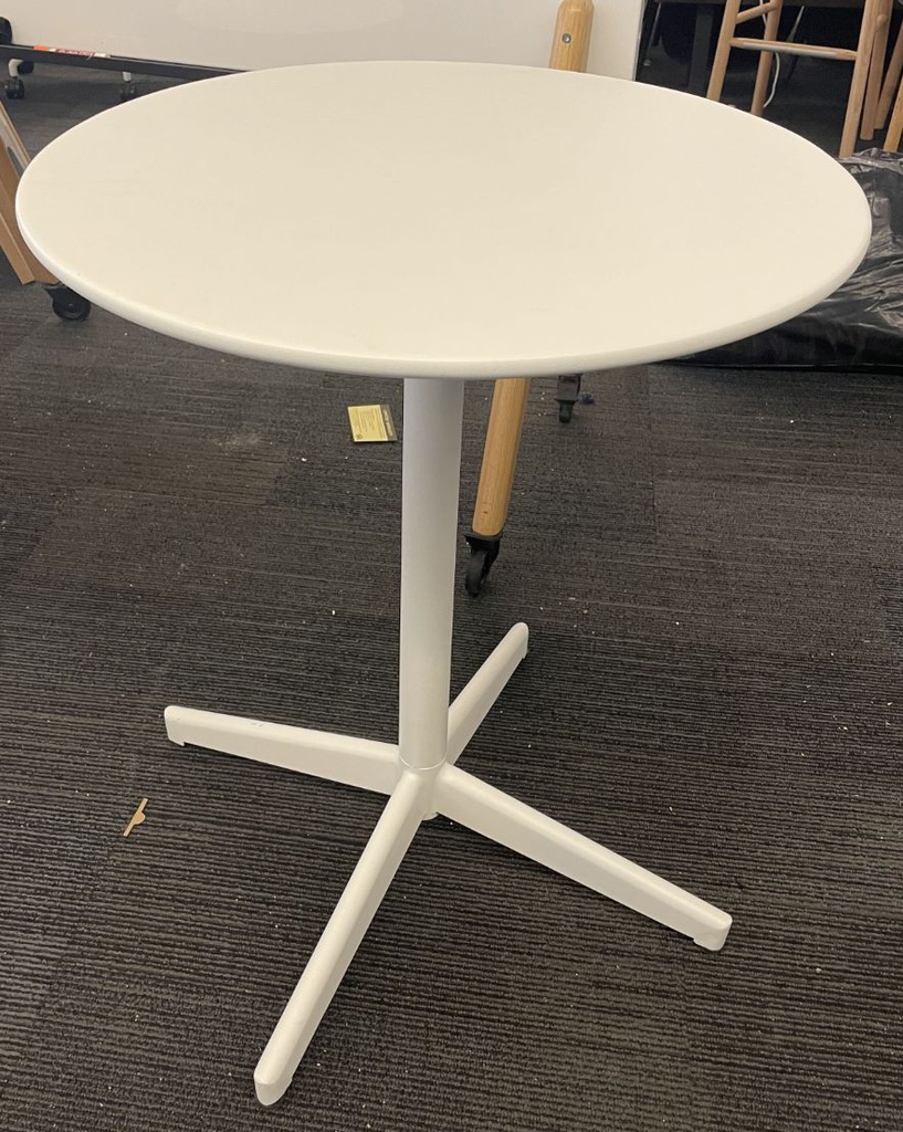 23.5" Diameter White metal round table