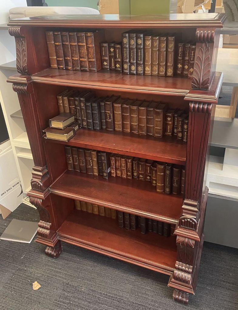 Wooden shelf w/faux books (Faux books can be removed)