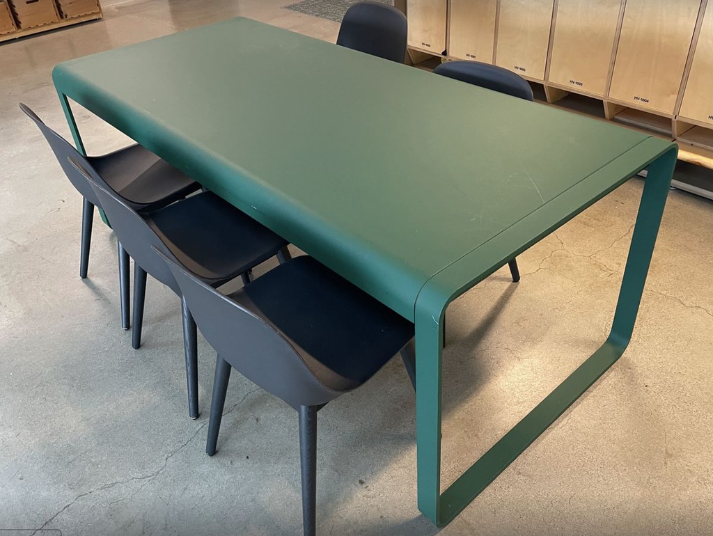 Green metal table
