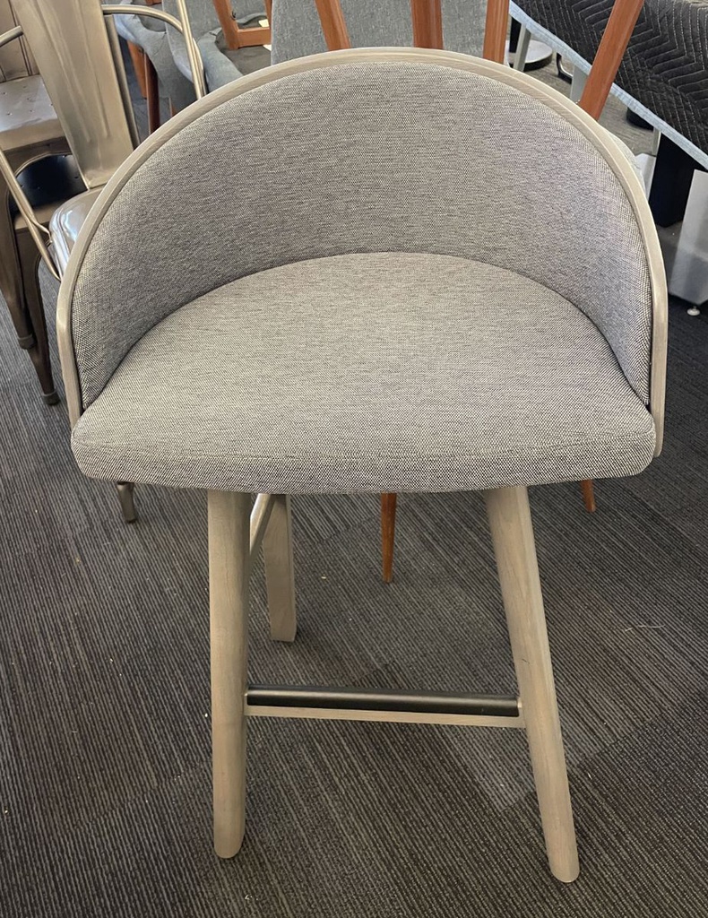 Grey upsolstered bar height stool