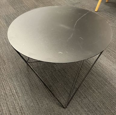 Black metal side table