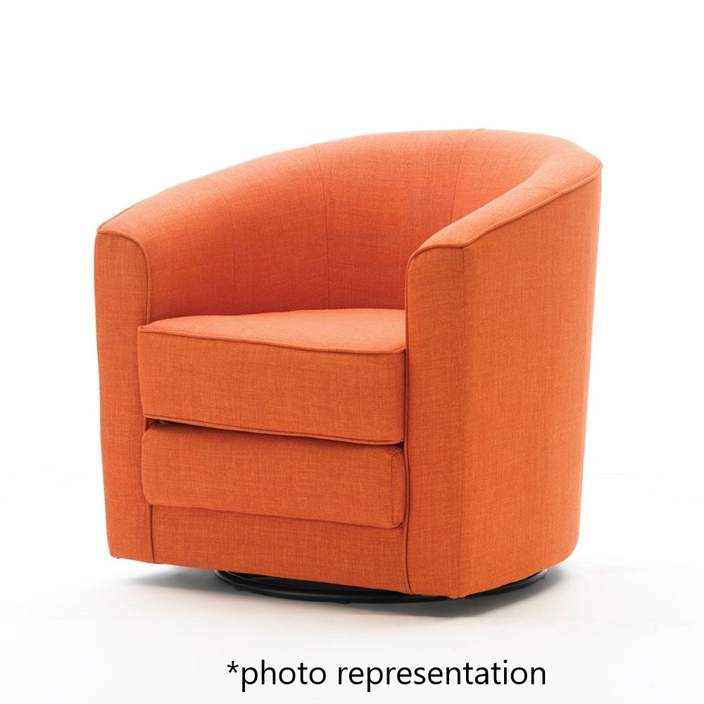 Orange Round Swivel Chair