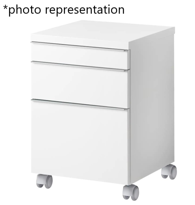 White 3-Drawer Pedestals