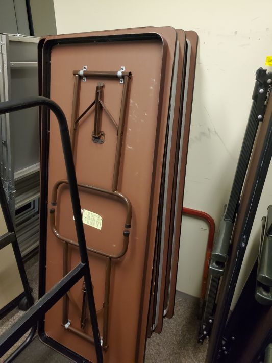 Brown Folding Table, 6' x 30"