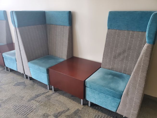 Blue Highback Corner Chair