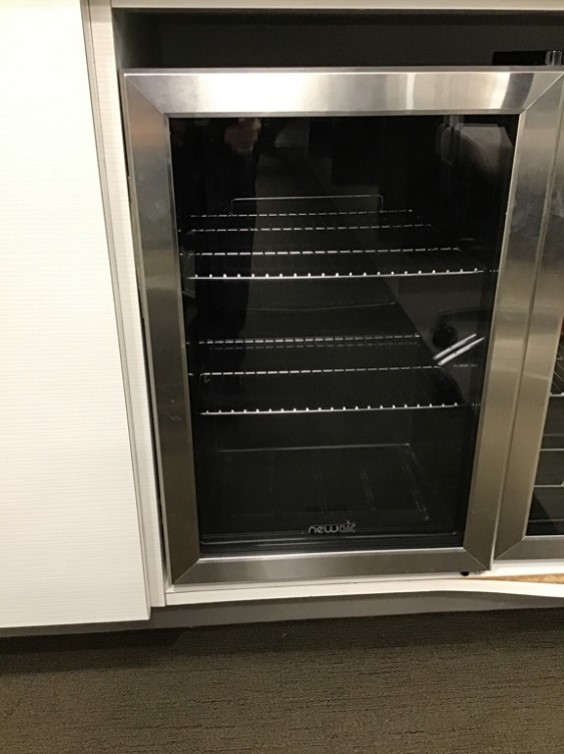 Glass Mini-Fridge (25”H x 17”W x 19”D)