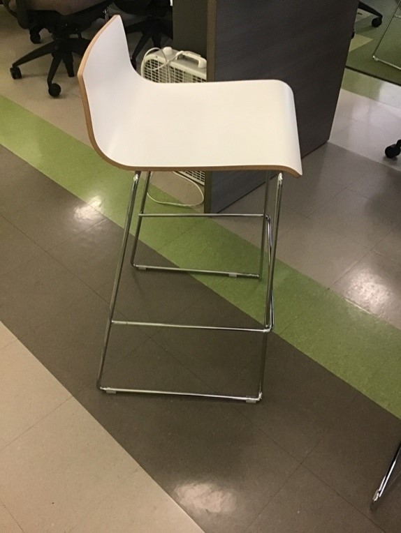 Tall White Bar Chair (38”H x 16”W x 16”D)