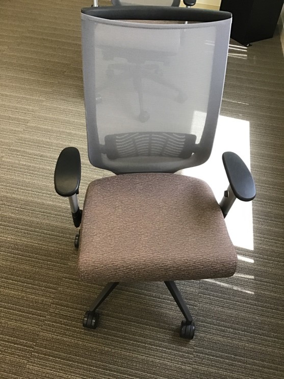 Grey High-Back Task Chair with Arms