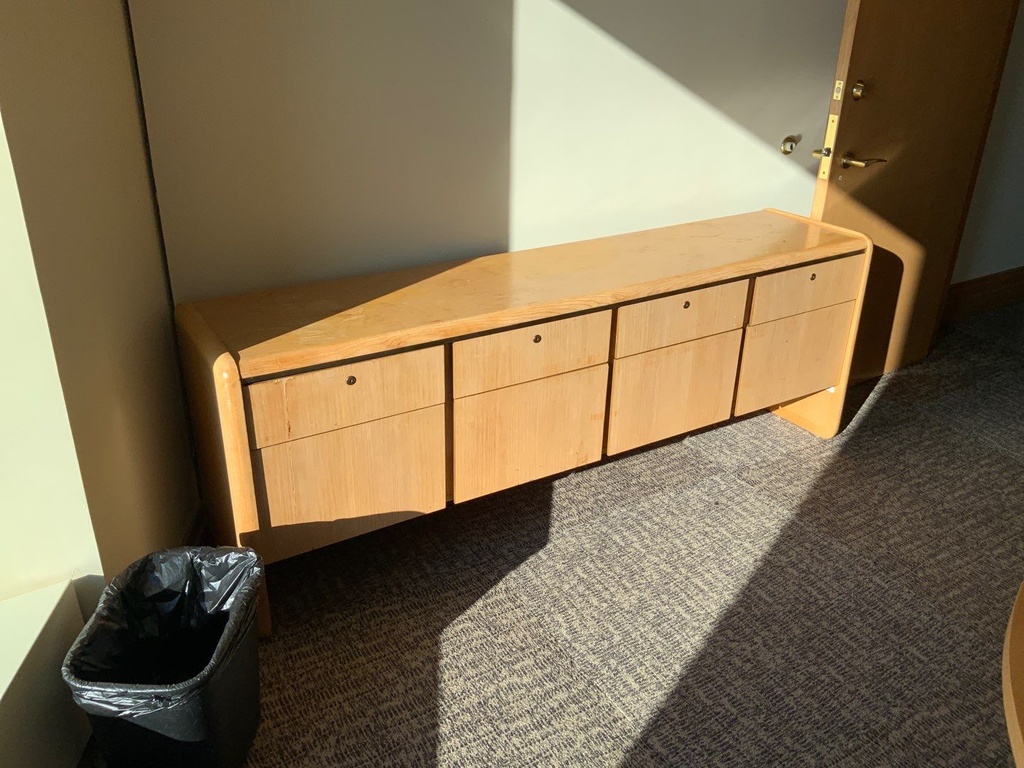 Comtemporary Conference Credena, 22x72, 4 Box Drawers, 4 File Drawers, Lt Oak 22x72