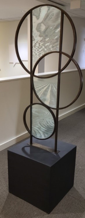 3-Ring Sculpture with Stained Glass