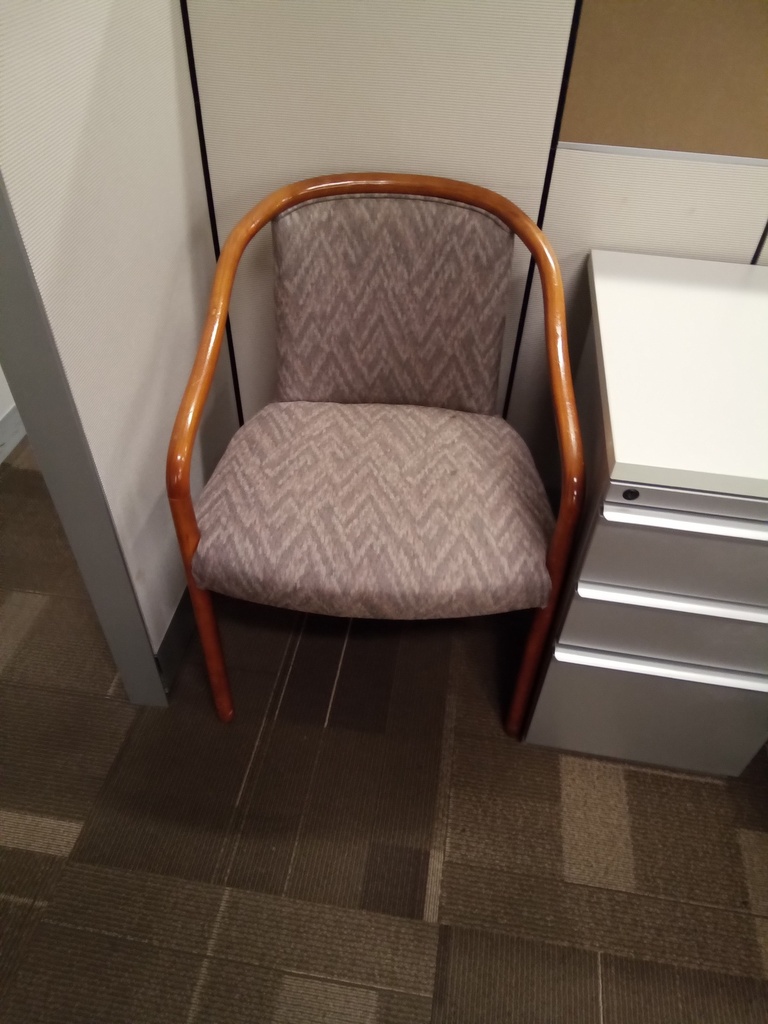 Chair Guest Brown Upholstered Triangle