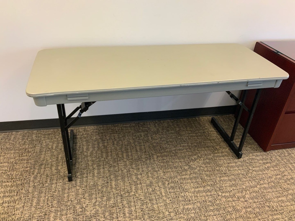 Folding Table, C-Legs, Grey Laminate Top, Black Frame, 24x60