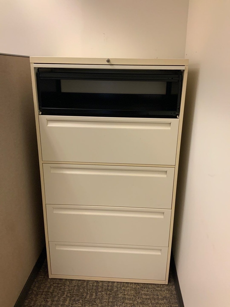 Lateral File, 42W, 5-Drawer, Putty