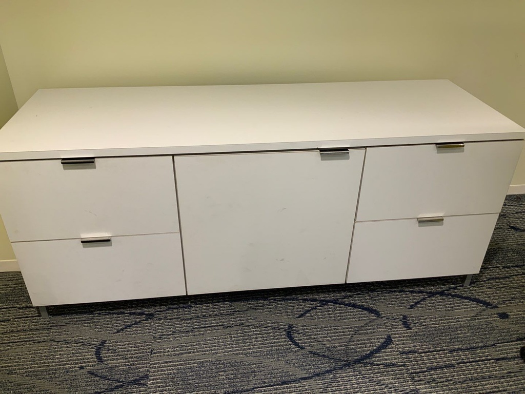 Conference A/V Credenza, Laminate, 24x72, 4 Drawers and Door