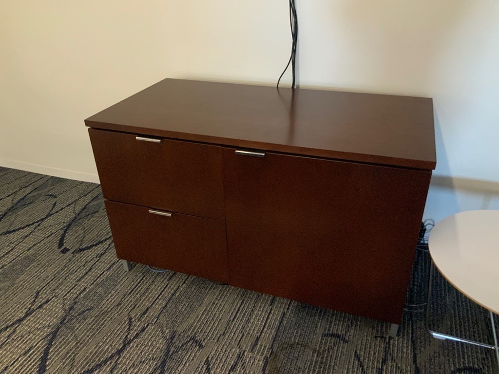 Conference A/V Credenza, Laminate, 24x48, 2 Drawers and Door