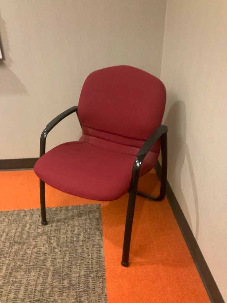 Guest Chair, Post Leg, Upholstered Seat and Back, with Arms