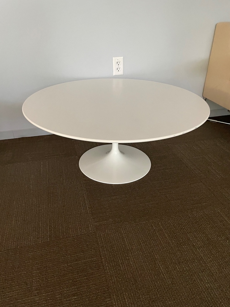 Big Round Cafeteria Table - White