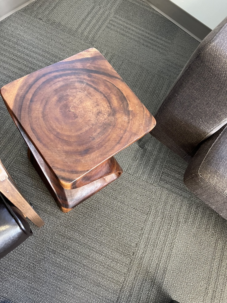 Square wood side table