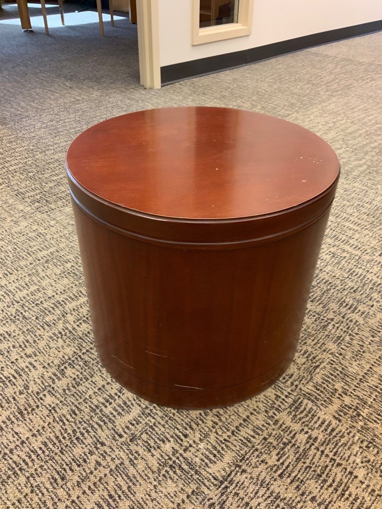 Contemporary Cylinder End Table, 22" Dia