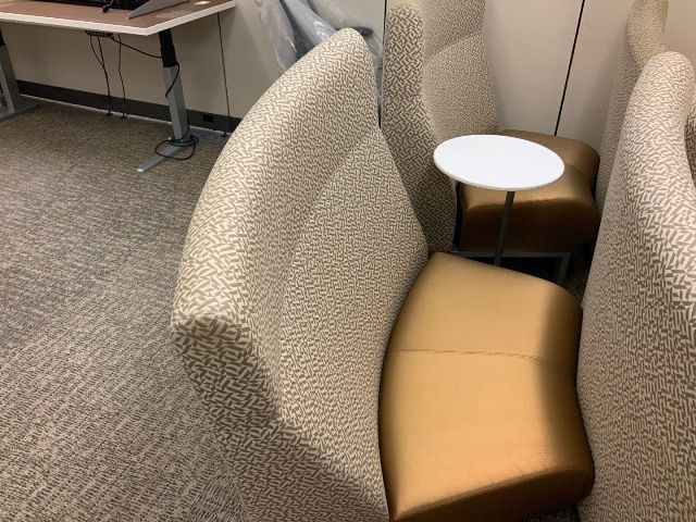 Curved Sectional Lobby Group, 4 Pcs., Ganging, High Backs