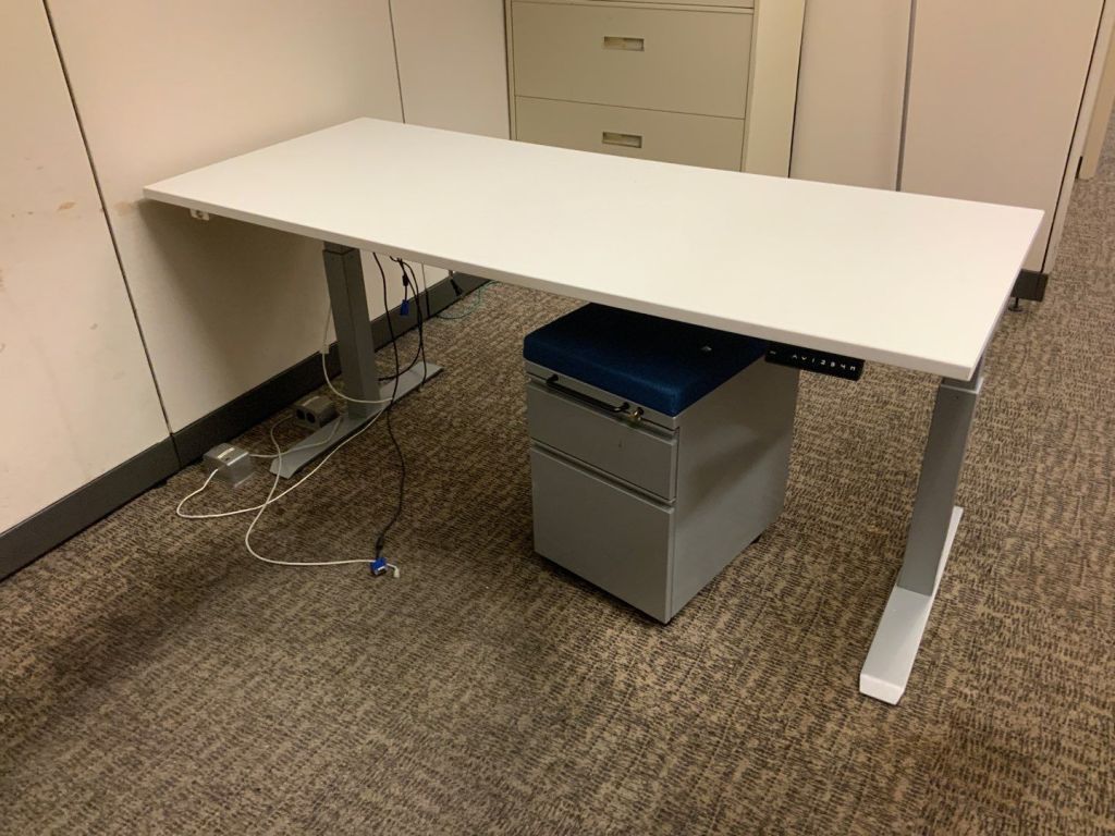 HAT, 30x71, White Laminate Top, Grey Powered HA Bases