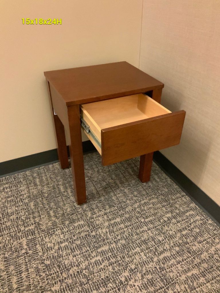 End Table, Rectangular, 15x18x24H w/ Pull-out Drawer