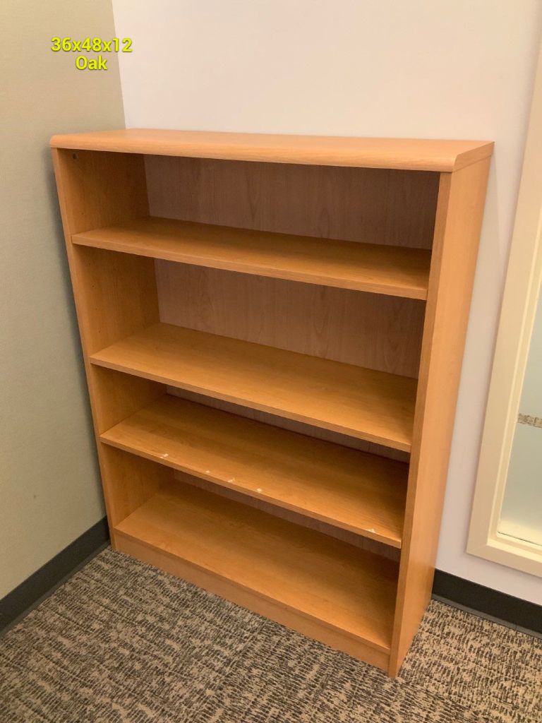 Bookcases, Laminate, 36W x 48"H, 4 Shelves, Soft Edge Detail