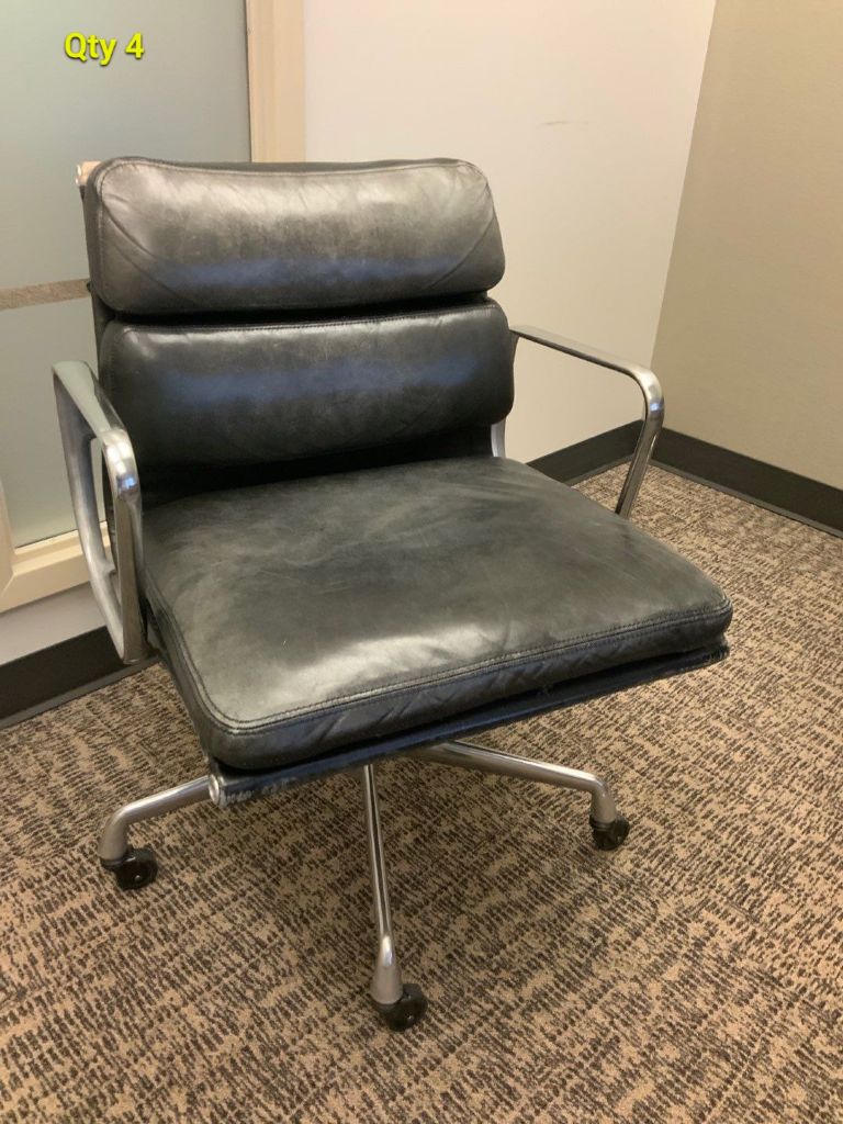 Chair, Conference - Leather, Mid-Back, Chrome Loop Arms, Chrome Base