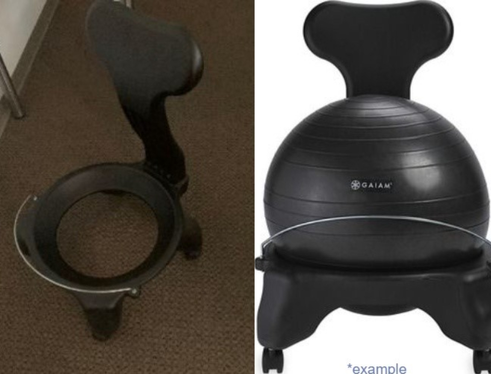 Balance Ball Chair Frame, black