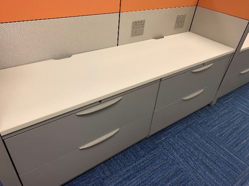 White surfaces for 2 Filing Cabinets, 84"x24"