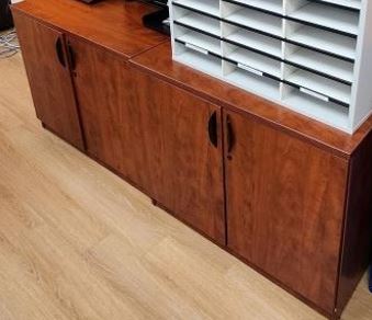 Wood storage cabinets